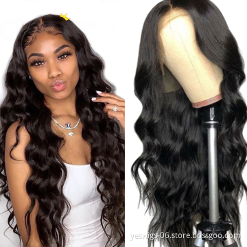 2021 Trending Style Cheap Brazilian Body Wave Human Hair Wig13x4 Lace Front wigs 150%Density Hd Swiss Lace Frontal Wig For Women